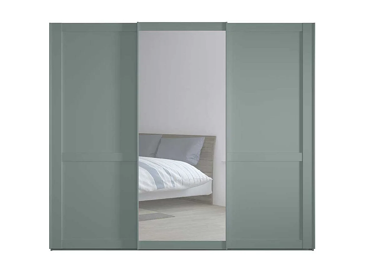 Kleiderschrank mit Schiebetüren in Graugrün Made in Germany