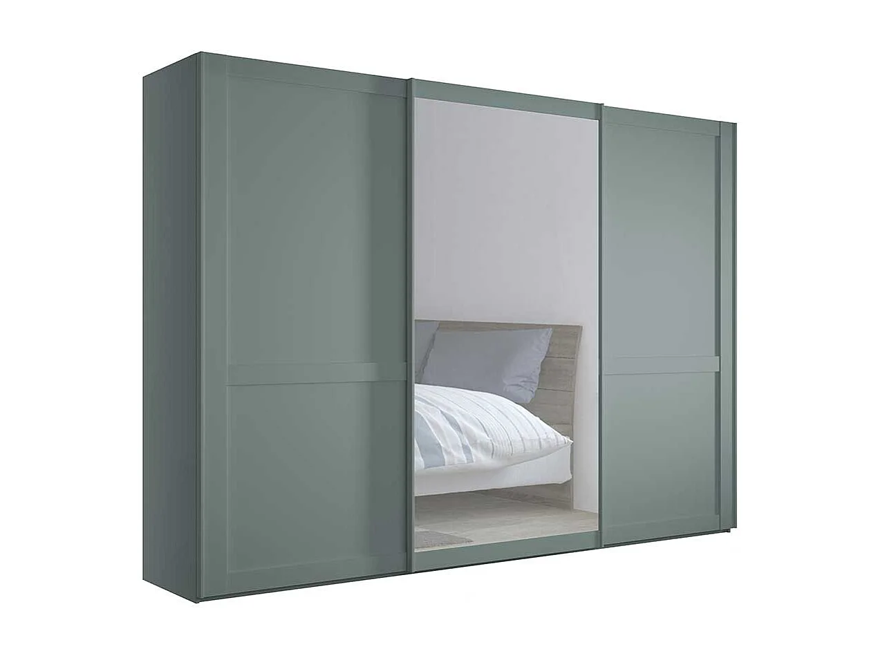Kleiderschrank mit Schiebetüren in Graugrün Made in Germany