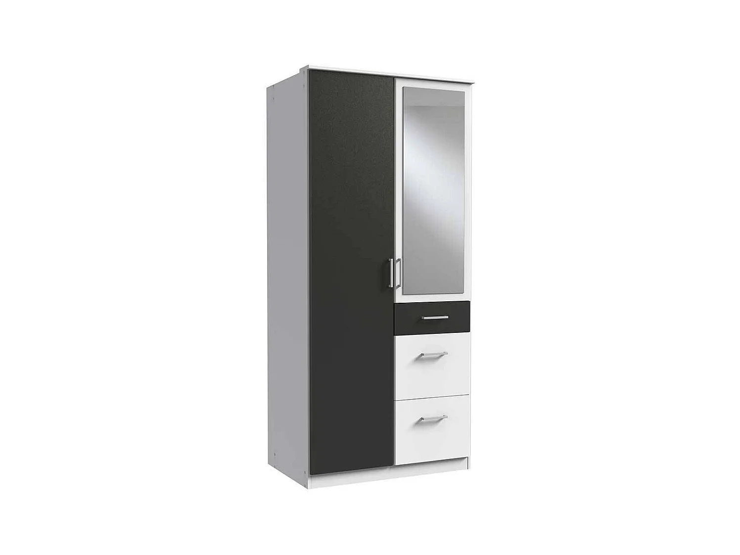 Kleiderschrank Gästezimmer mit drei Schubladen Spiegeltür