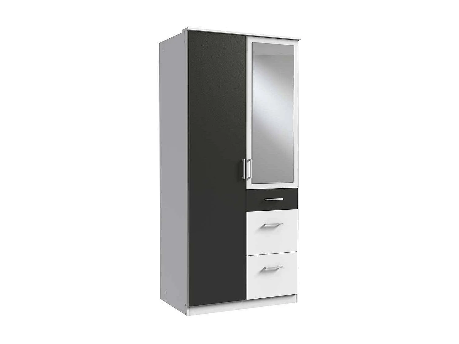 Kleiderschrank Gästezimmer mit drei Schubladen Spiegeltür