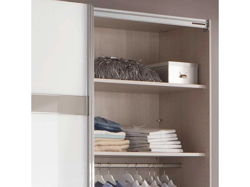 Kleiderschrank in Weiß und Hellgrau Made in Germany