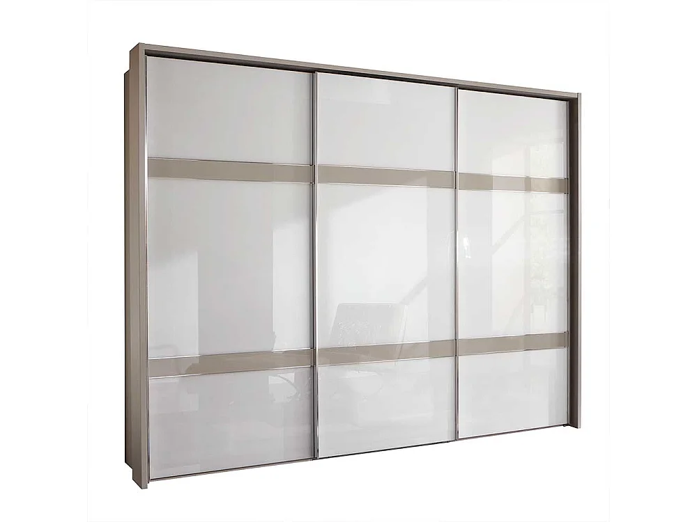 Kleiderschrank in Weiß und Hellgrau Made in Germany