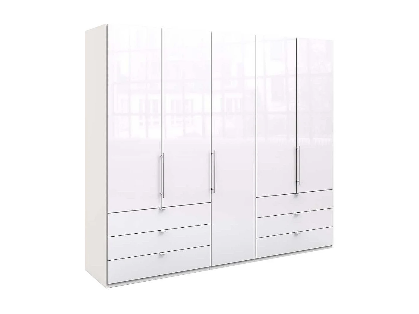 Weißer Schlafzimmerschrank 3 türig modern