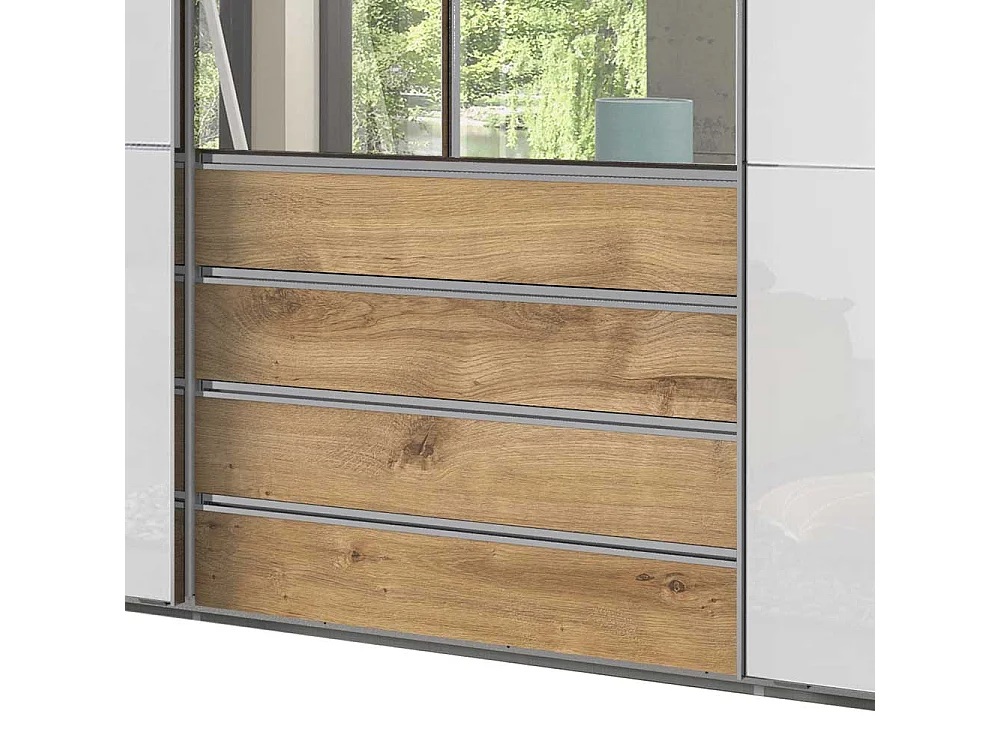 Schlafzimmerkleiderschrank 300 cm mit Dreh- und Schiebetüren 236 cm hoch