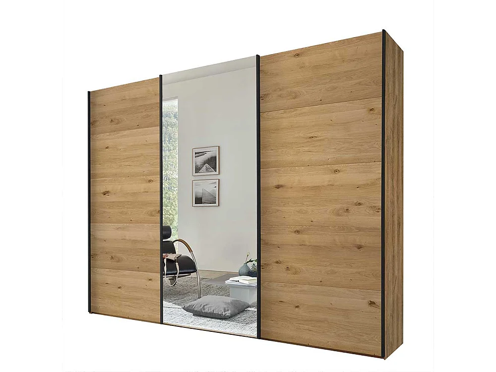 Schwebetürenschrank mit Spiegel im Industry und Loft Stil 300 cm breit