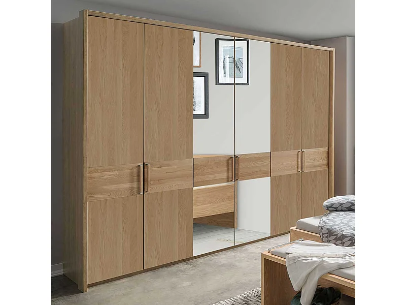 Drehtürenschrank aus Eiche teilmassiv Spiegel