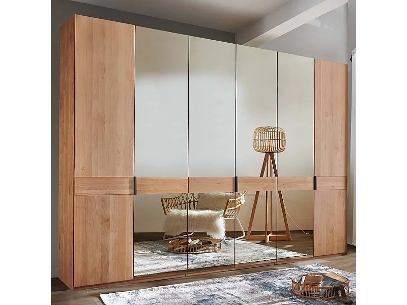 Holz-Kleiderschrank Spiegel-Kleiderschrank mit Drehtüren in modernem Design