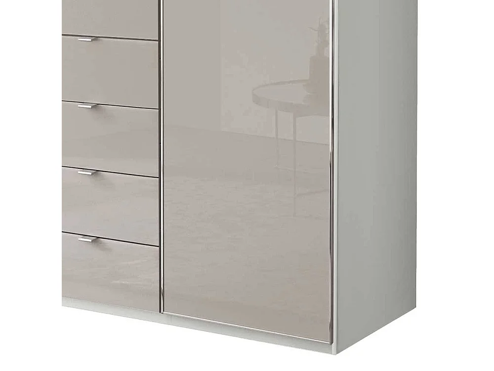 Kleiderschrank zweifarbig Schlafzimmerschrank in Weiß und Hellgrau