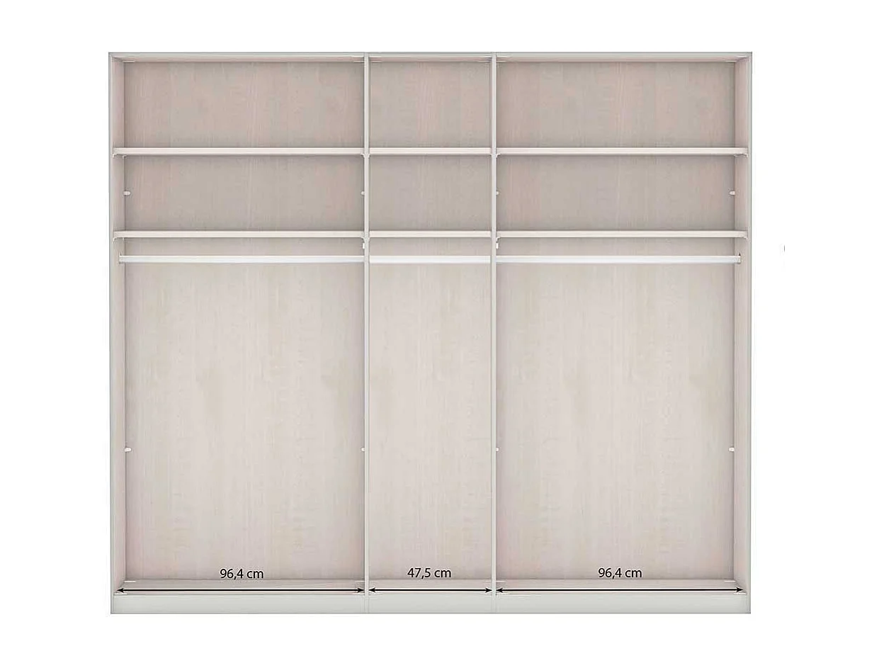 Dunkelgrauer Kleiderschrank mit Spiegeltüren Made in Germany