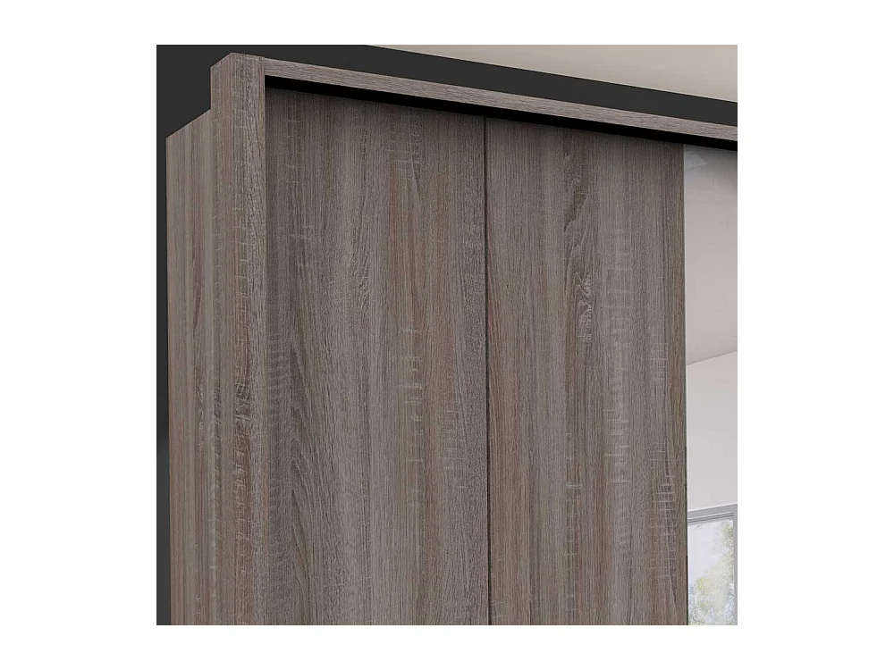 XL Kleiderschrank in Eiche Trüffelfarben Spiegel