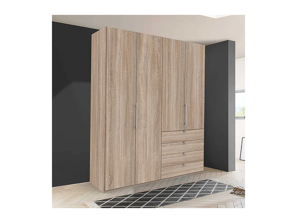 2 türiger Jugend Kleiderschrank in Eiche Sägerau vier Schubladen