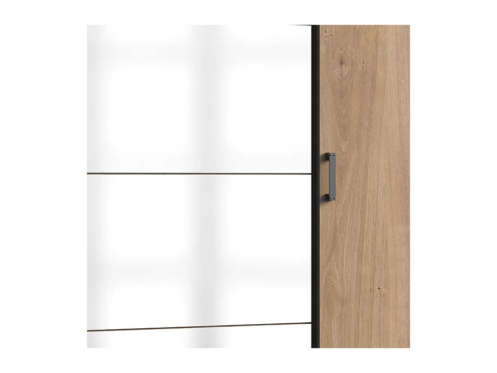 Kleiderschrank Schwebetüren und Drehtüren mit Spiegel 210 cm hoch