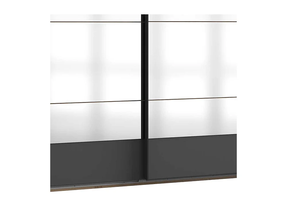 Kleiderschrank Schwebetüren und Drehtüren mit Spiegel 210 cm hoch