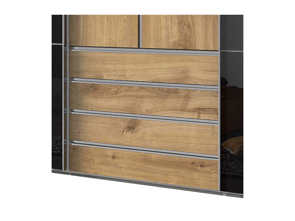 Moderner Schlafzimmerschrank mit Dreh- und Schiebetüren Selbsteinzug