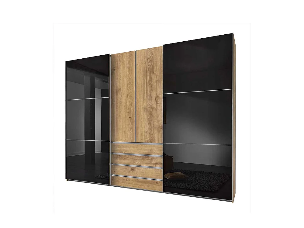 Moderner Schlafzimmerschrank mit Dreh- und Schiebetüren Selbsteinzug