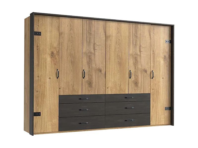 Kleiderschrank mit Schubladen im Industry und Loft Stil Made in Germany