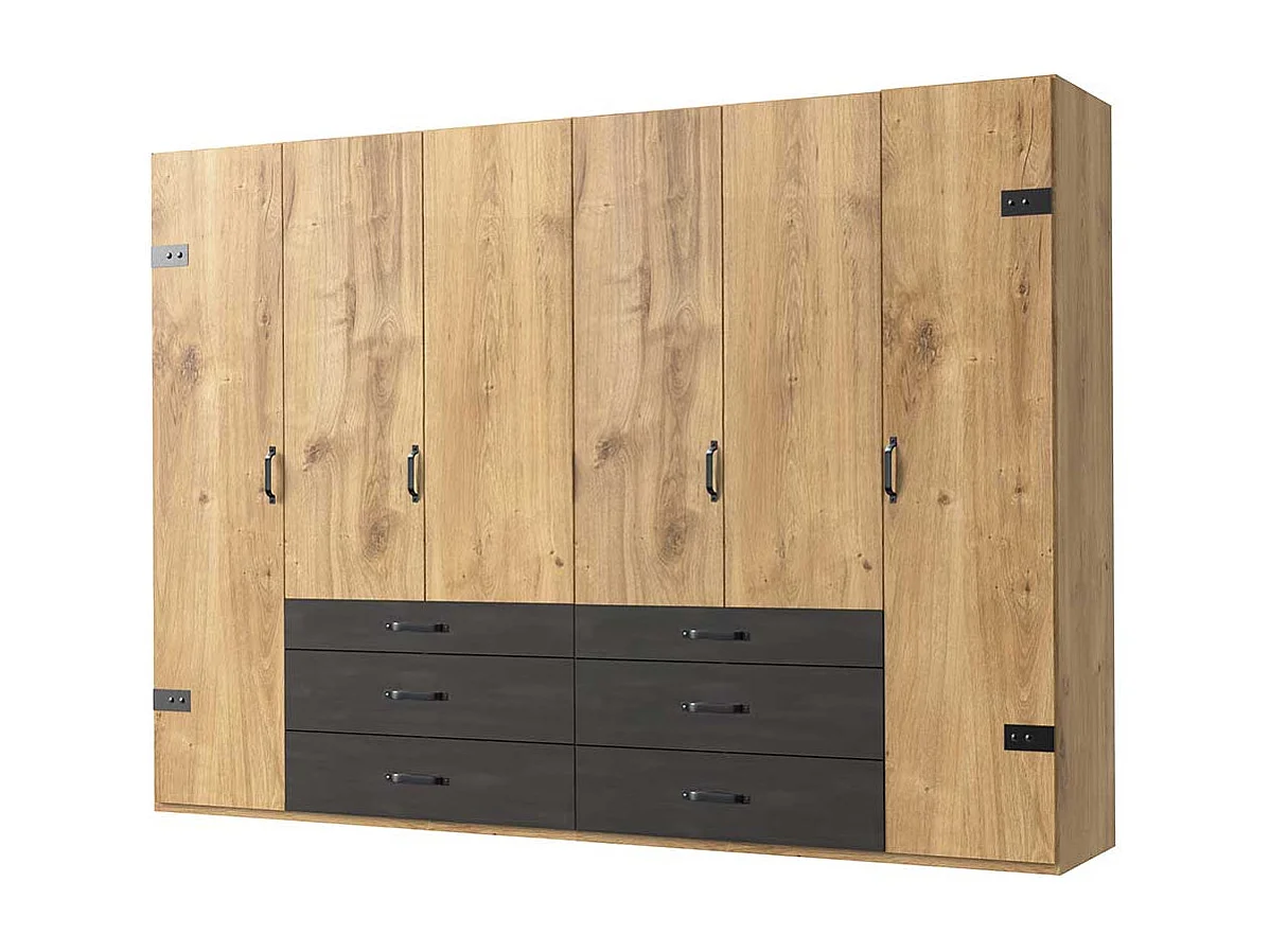 Kleiderschrank mit Schubladen im Industry und Loft Stil Made in Germany