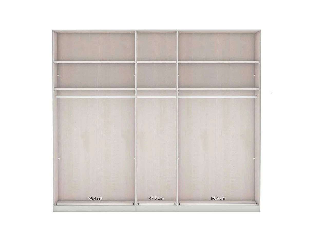 Dunkelgrauer Kleiderschrank mit Spiegeltüren Made in Germany