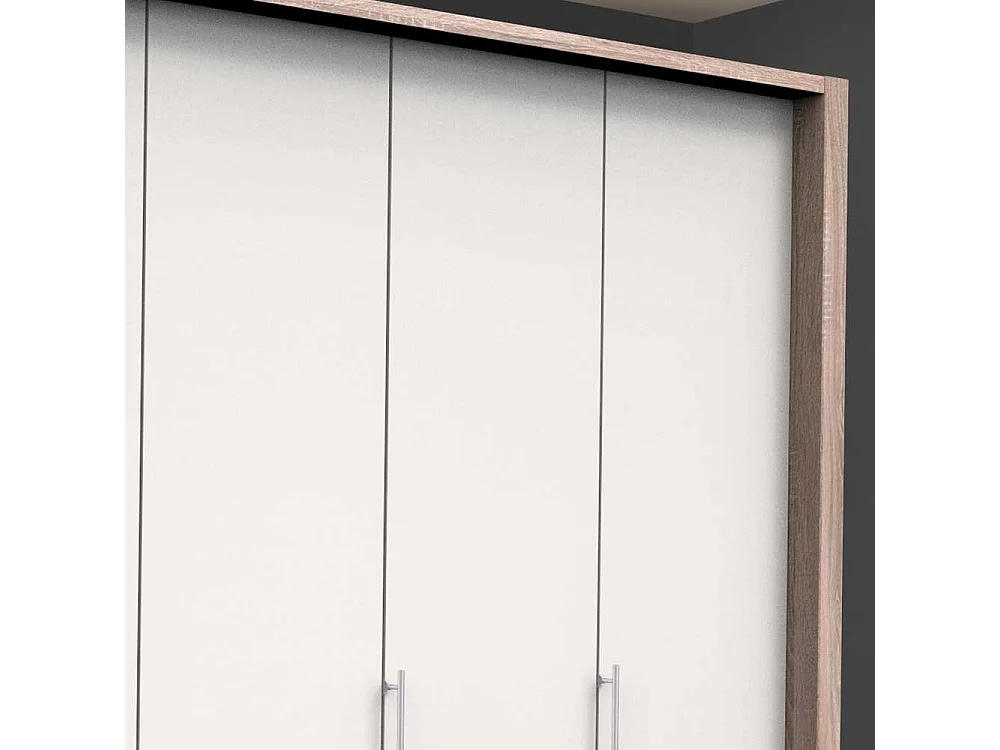 Premium Kleiderschrank in Weiß Eiche Sägerau