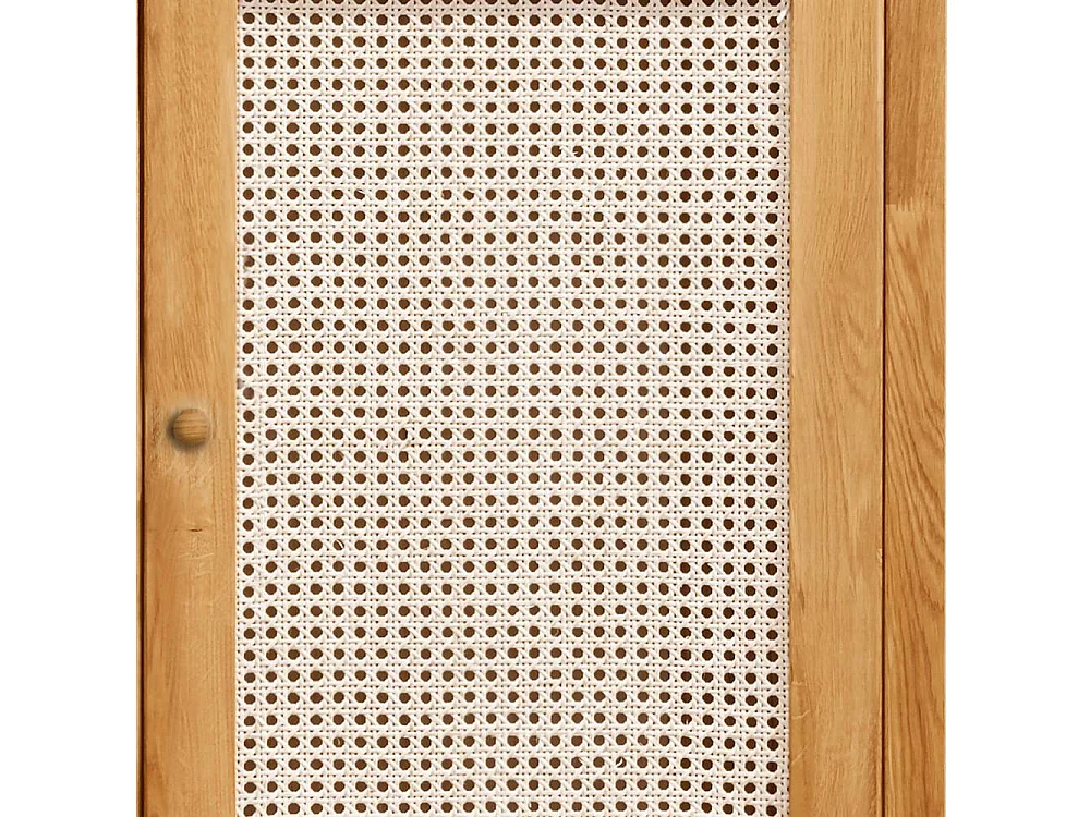 Kleiderschrank Schrank Holz aus Massivholz mit Geflecht Türen