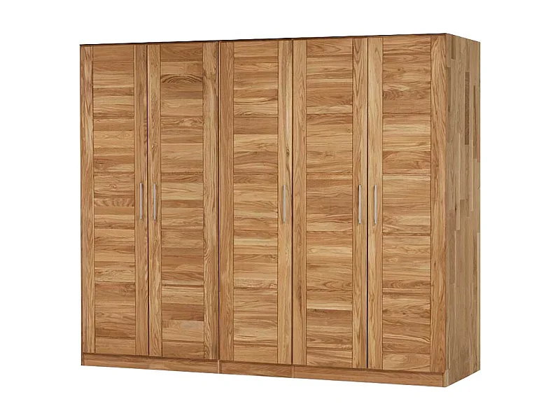 Kleiderschrank aus Wildeiche Massivholz 5 türig