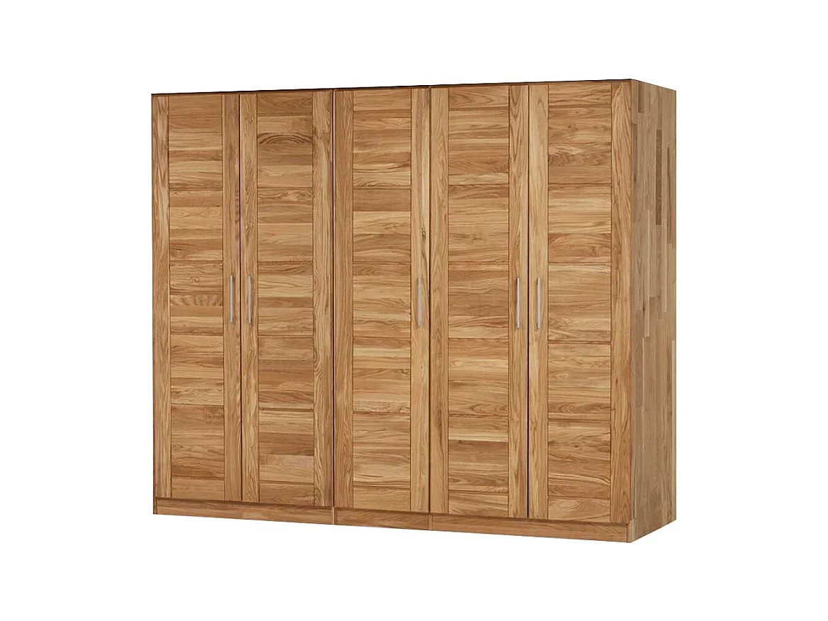 Kleiderschrank aus Wildeiche Massivholz 5 türig