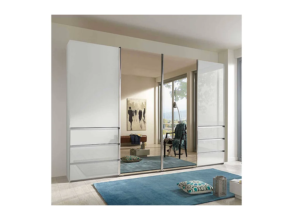 Weißer Gleittürenschrank Made in Germany Spiegeln