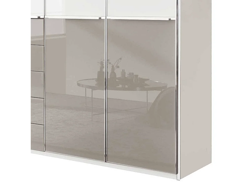 Kleiderschrank Schlafzimmerschrank in Weiß und Hellgrau