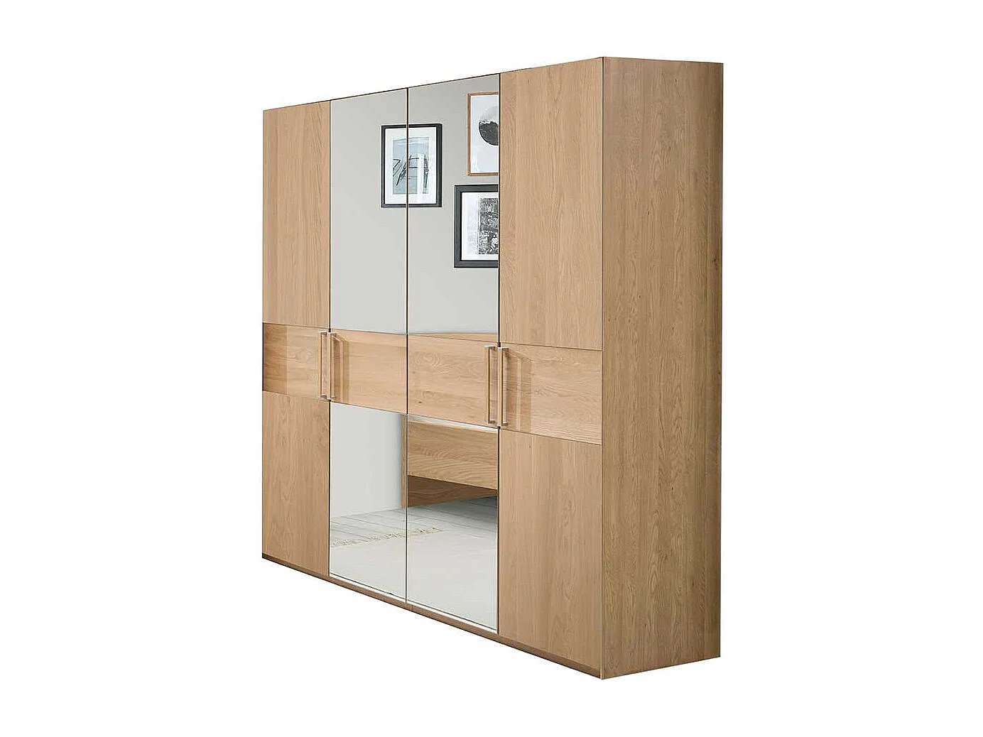 Schlafzimmerschrank aus Eiche teilmassiv Spiegel