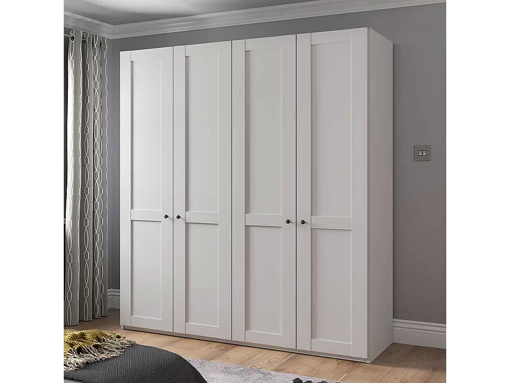 Schlafzimmerschrank modern Country in Weiß 200 cm breit