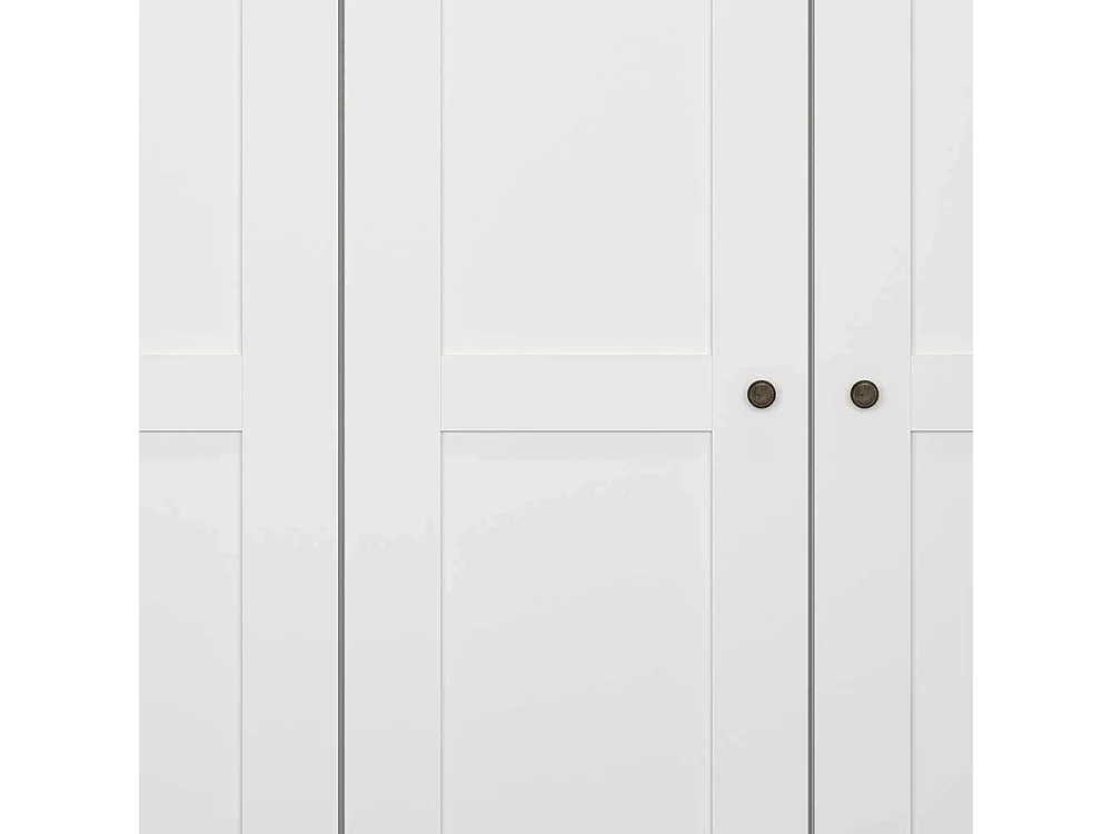 Schlafzimmerschrank modern Country in Weiß 200 cm breit