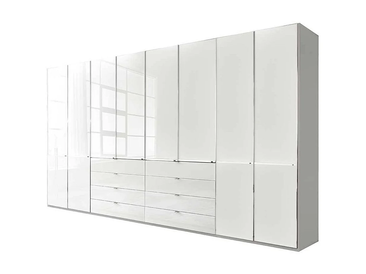 Kleiderschrank Schlafzimmerschrank mit Drehtüren Front glasbeschichtet