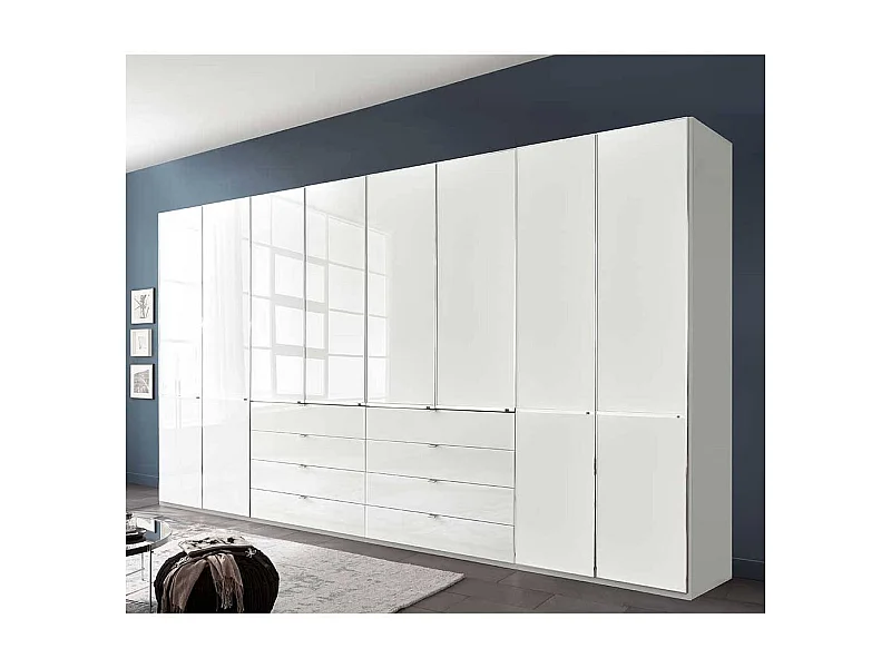 Kleiderschrank Schlafzimmerschrank mit Drehtüren Front glasbeschichtet