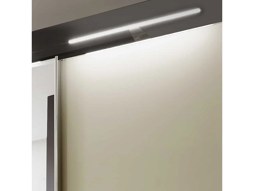 Schwebetüren Kleiderschrank in Creme Weiß und Braun 250 cm breit