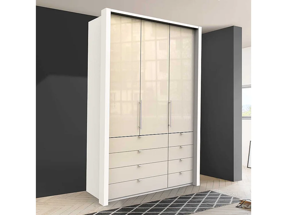 Jugend Kleiderschrank mit Falttüren acht Schubladen