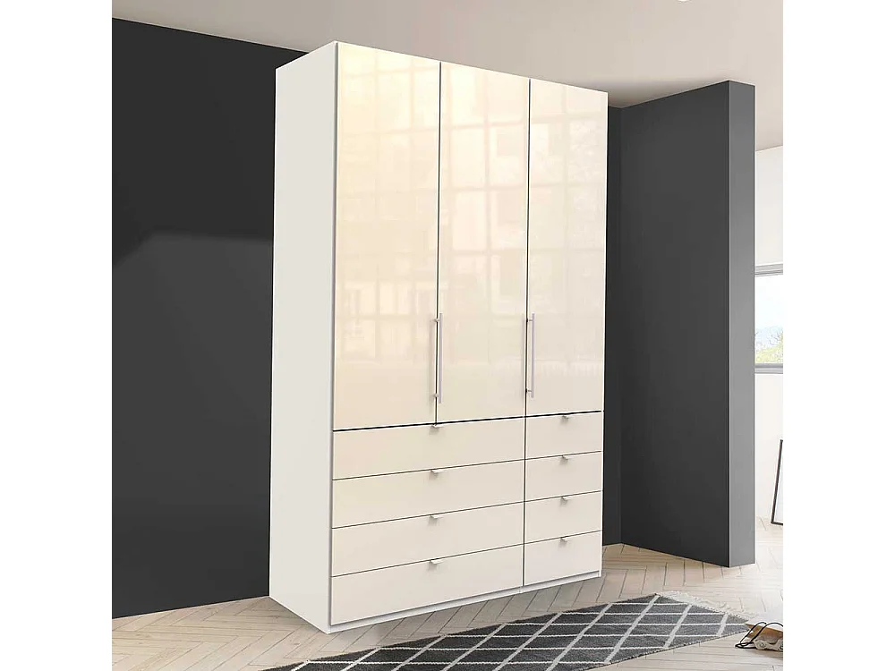 Jugend Kleiderschrank mit Falttüren acht Schubladen