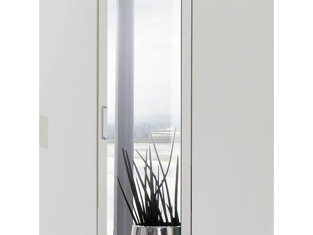 Großer Kleiderschrank mit Spiegel und sechs Schubladen 225 cm breit