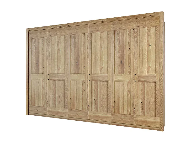 Premium Kleiderschrank in Asteichefarben 221 cm hoch - 57 cm tief