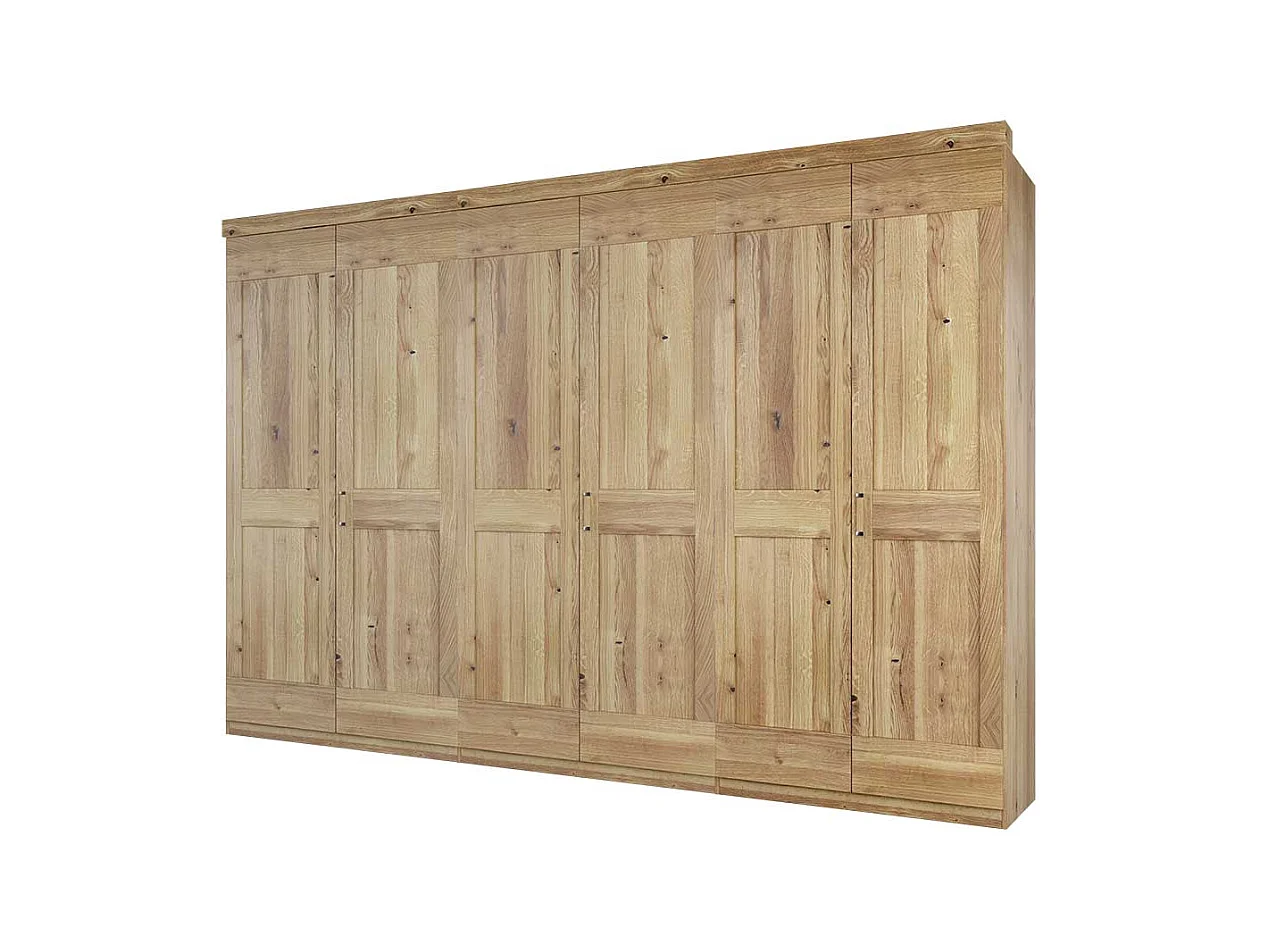 Premium Kleiderschrank in Asteichefarben 221 cm hoch - 57 cm tief