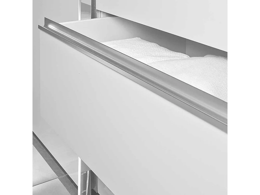 Schlafzimmerkleiderschrank in Weiß Schwebetüren und Schubladen