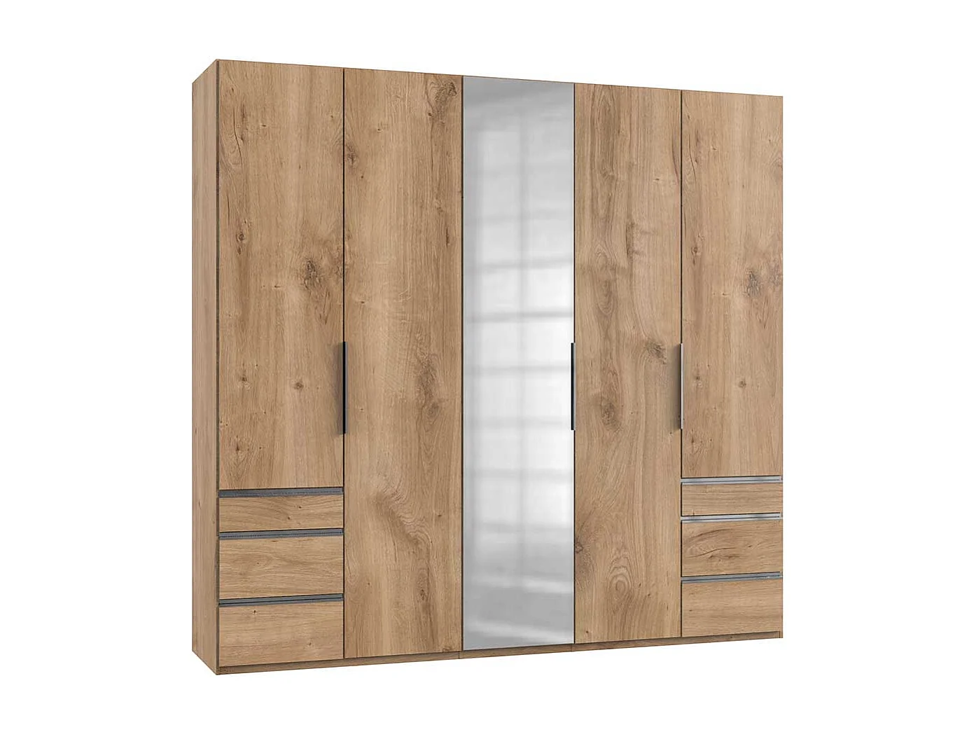 Kleiderschrank mit Drehtüren und sechs Schubladen Made in Germany