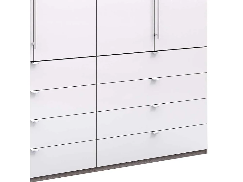 Glasbeschichteter Jugend Kleiderschrank mit Falttüren acht Schubladen