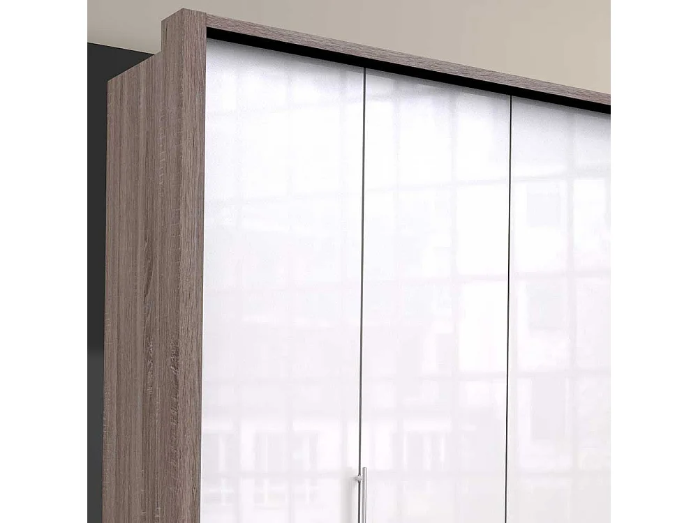 Glasbeschichteter Jugend Kleiderschrank mit Falttüren acht Schubladen