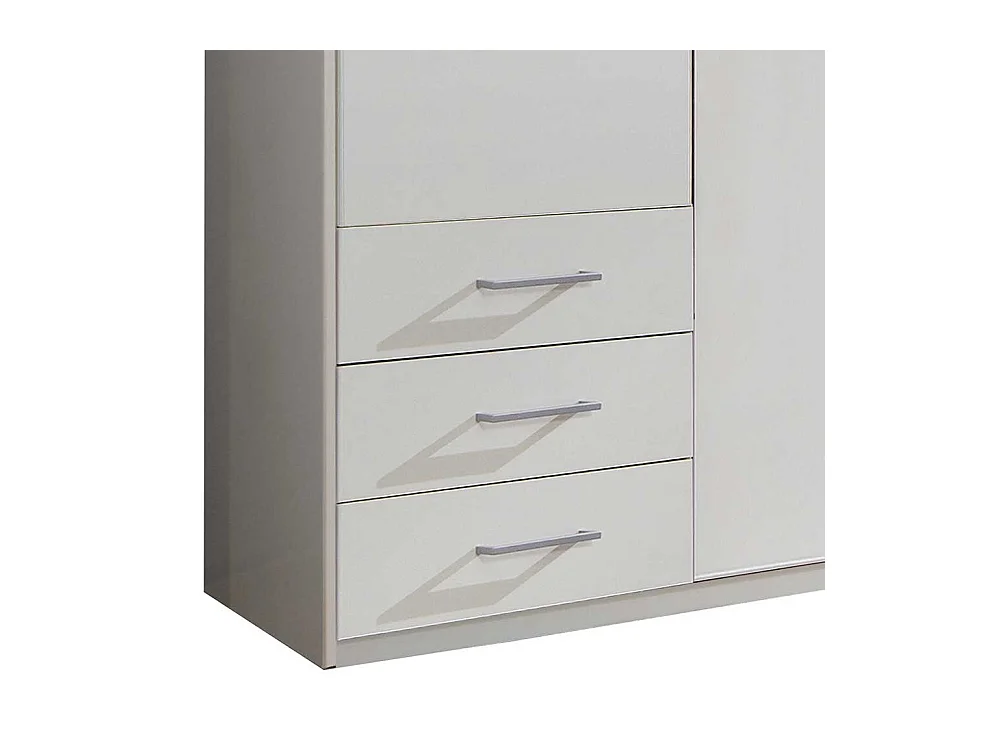 XL Kleiderschrank weiß Spiegel 270 cm breit wahlweise mit Beleuchtung