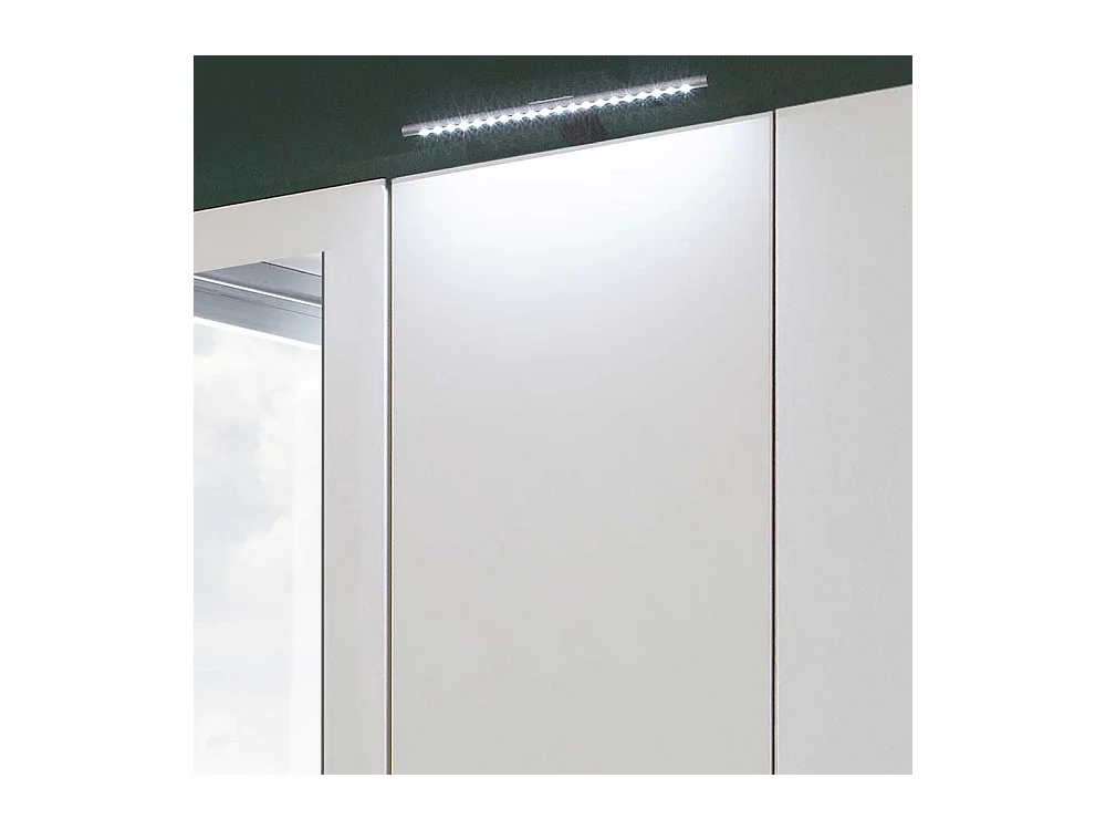 XL Kleiderschrank weiß Spiegel 270 cm breit wahlweise mit Beleuchtung
