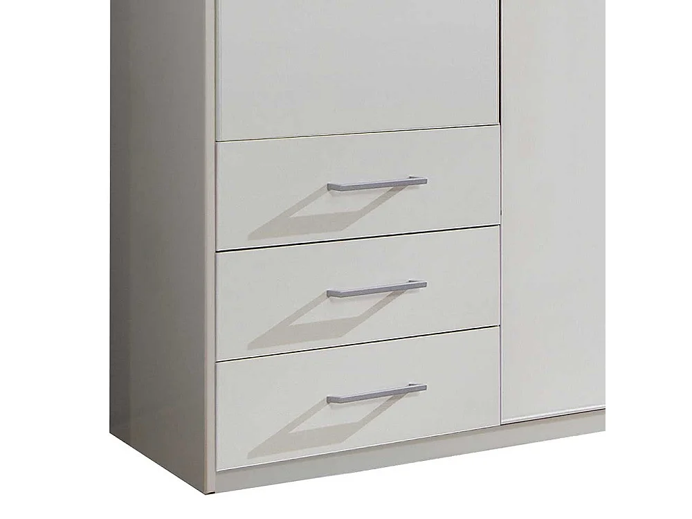 XL Kleiderschrank weiß Spiegel 270 cm breit wahlweise mit Beleuchtung