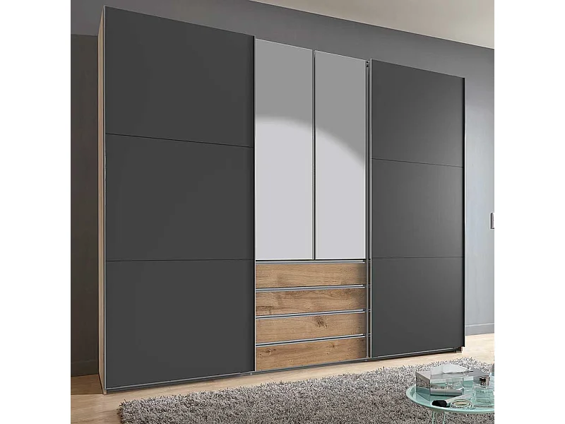 Großer Schlafzimmerkleiderschrank mit Dreh- und Schiebetüren Made in Germany