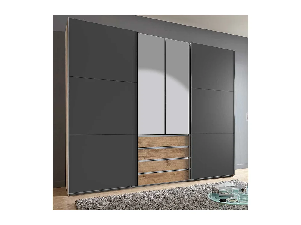 Großer Schlafzimmerkleiderschrank mit Dreh- und Schiebetüren Made in Germany