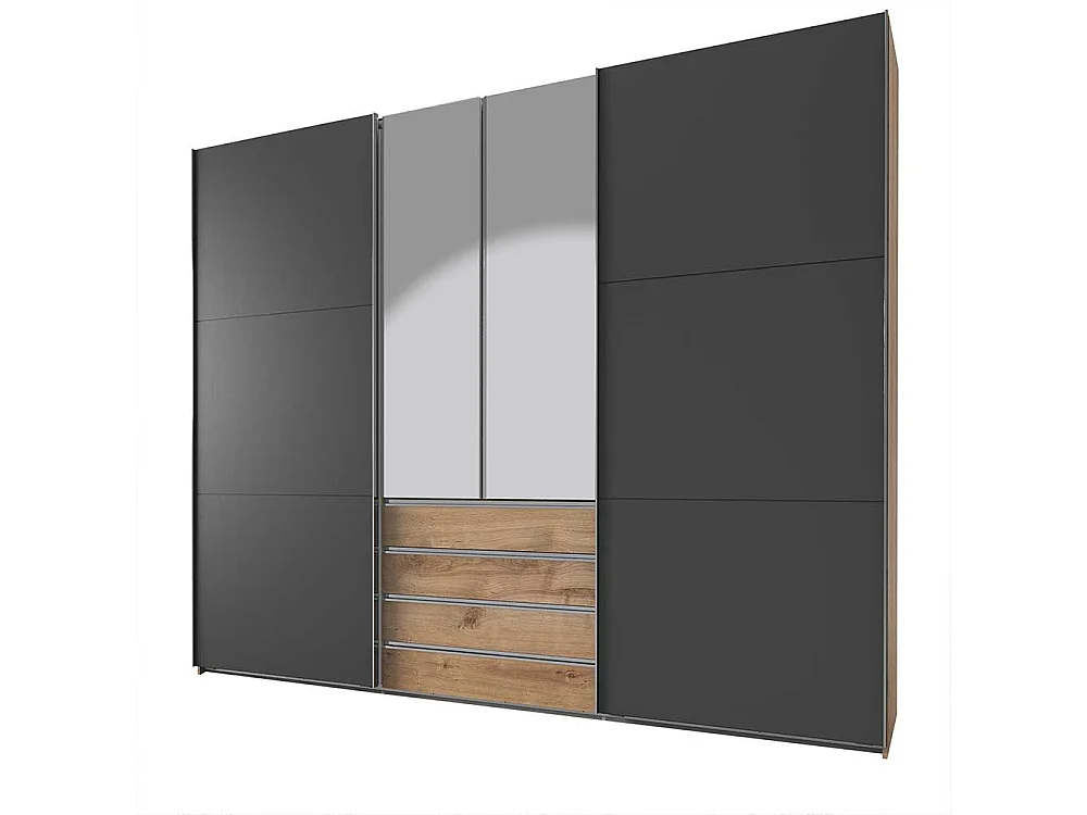 Großer Schlafzimmerkleiderschrank mit Dreh- und Schiebetüren Made in Germany