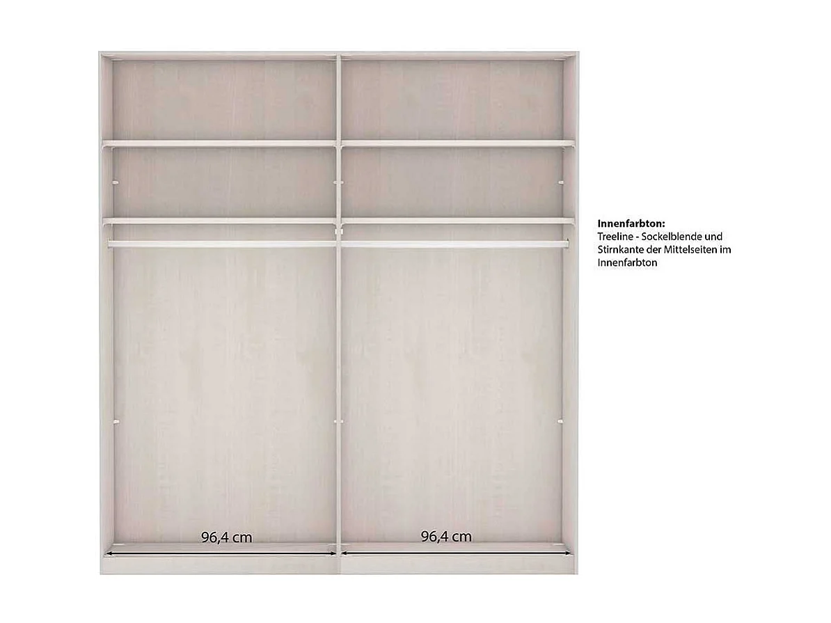 Kleiderschrank mit Gleittüren in Graugrün Made in Germany